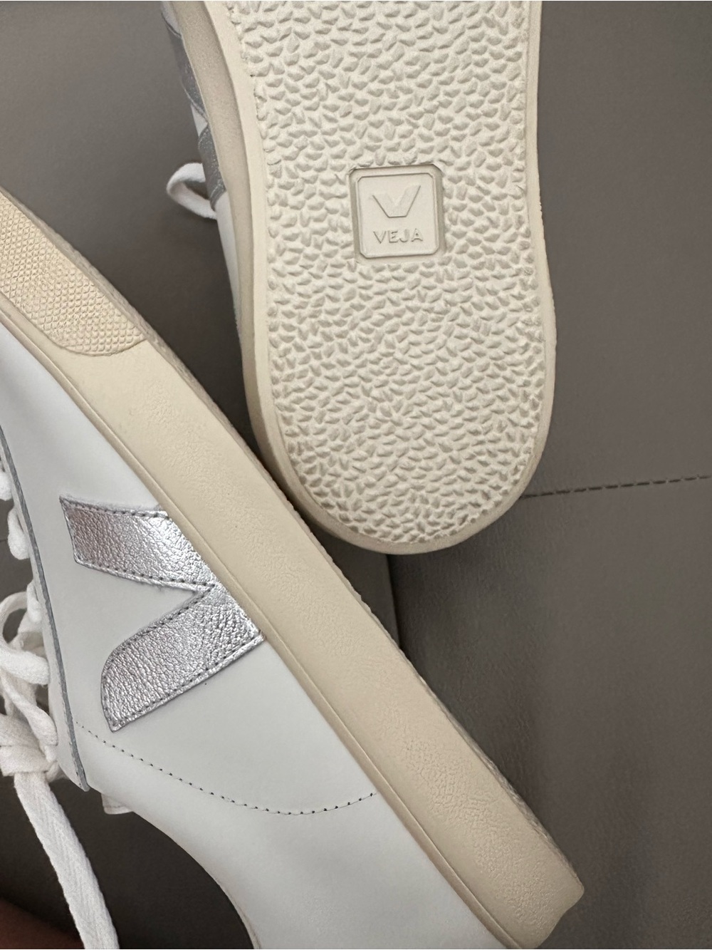 NEW Veja Esplar Leather White Silver Women’s 10 EU 41 - Picture 4 of 6